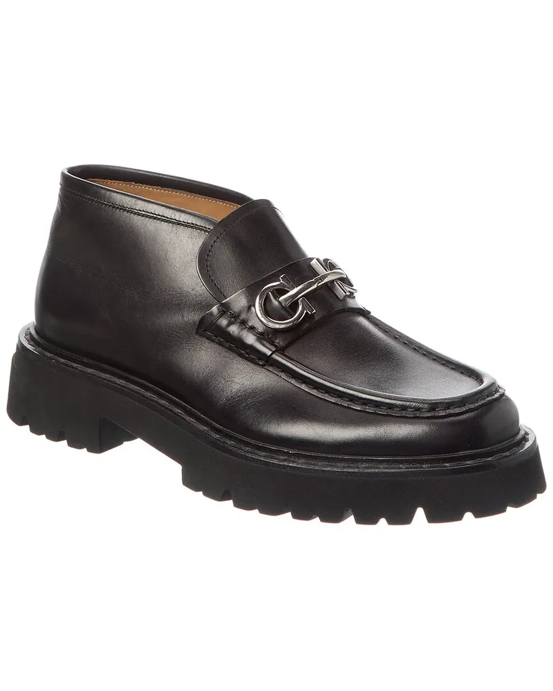 Ferragamo Leather Loafer Black