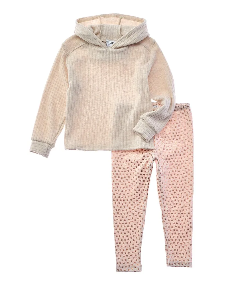 Splendid 2pc Hoodie & Legging Set Brown