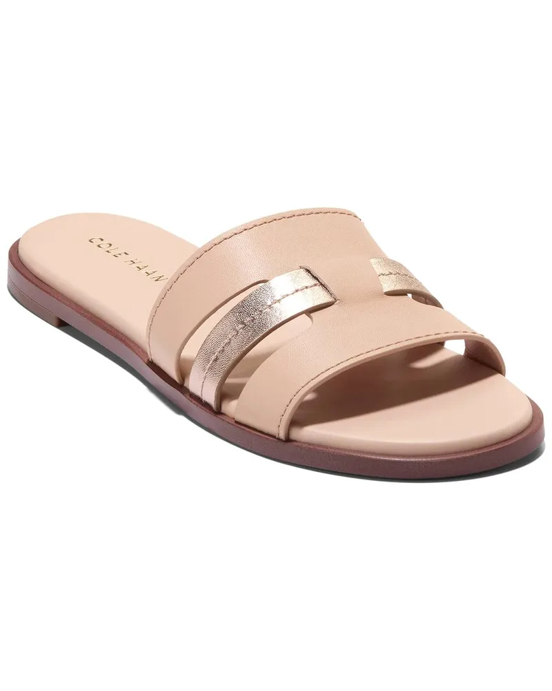 COLE HAAN Flynn Slotted Leather Slide Sandal Nocolor