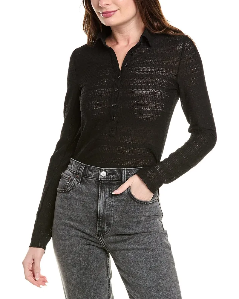 Rag & Bone Julia Polo Shirt Black