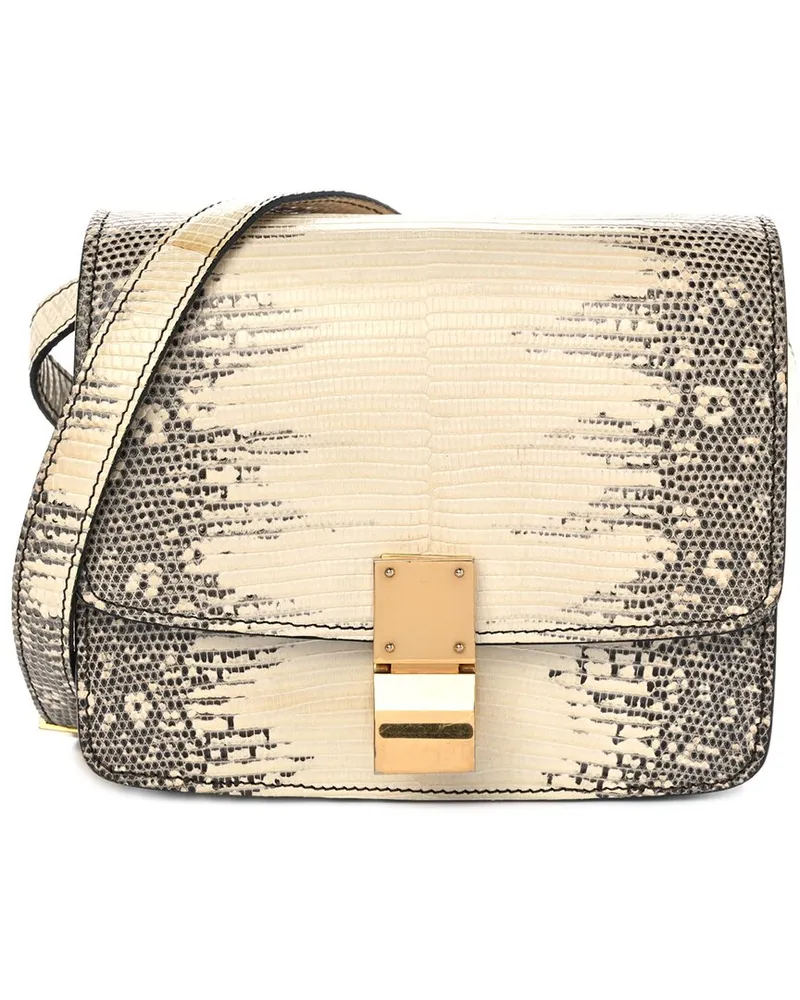 Celine Natural Lizard Small Classic Box Flap Bag (Authentic Pre-Loved Nocolor
