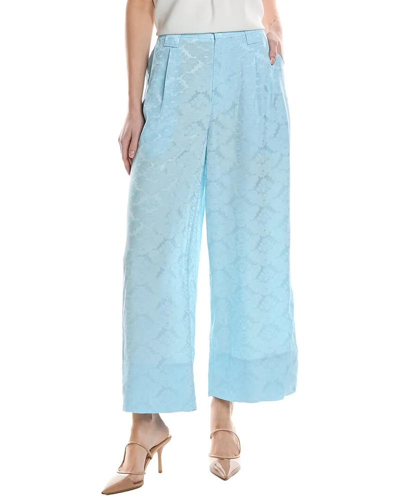 Ganni Jacquard Cropped Pant Blue