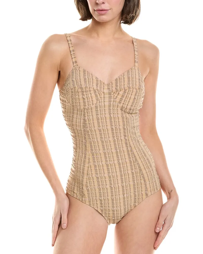 Lisa Marie Fernandez Amber Maillot One-Piece Beige