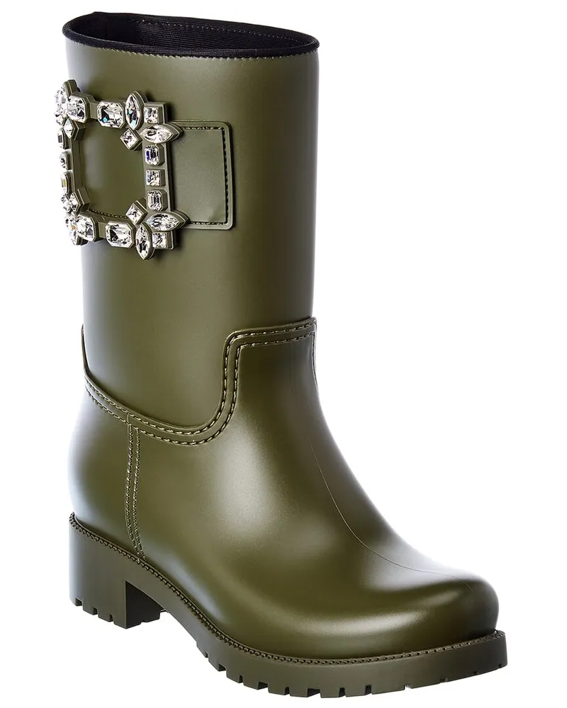Roger Vivier Tempete Viv Strass Boot Green