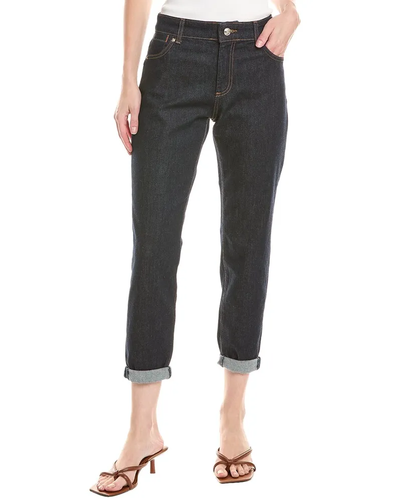 SPORTMAX Edy Dark Wash Cigarette Jean Blue
