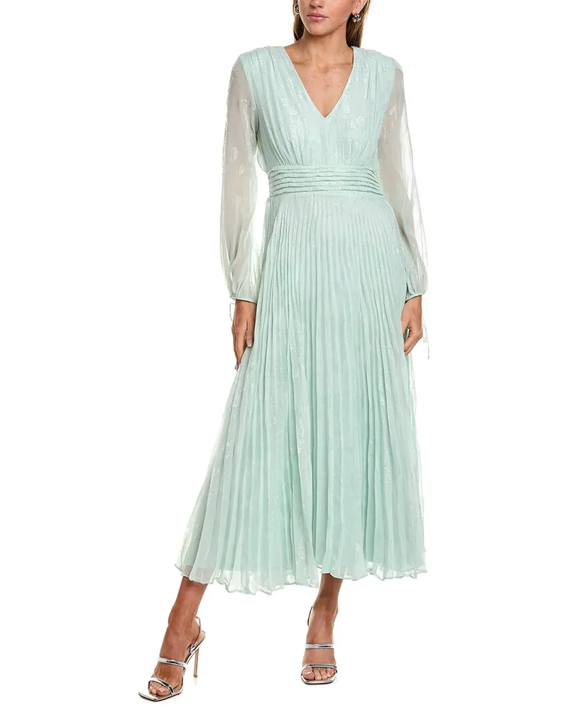 taylor Glitter A-Line Dress Green