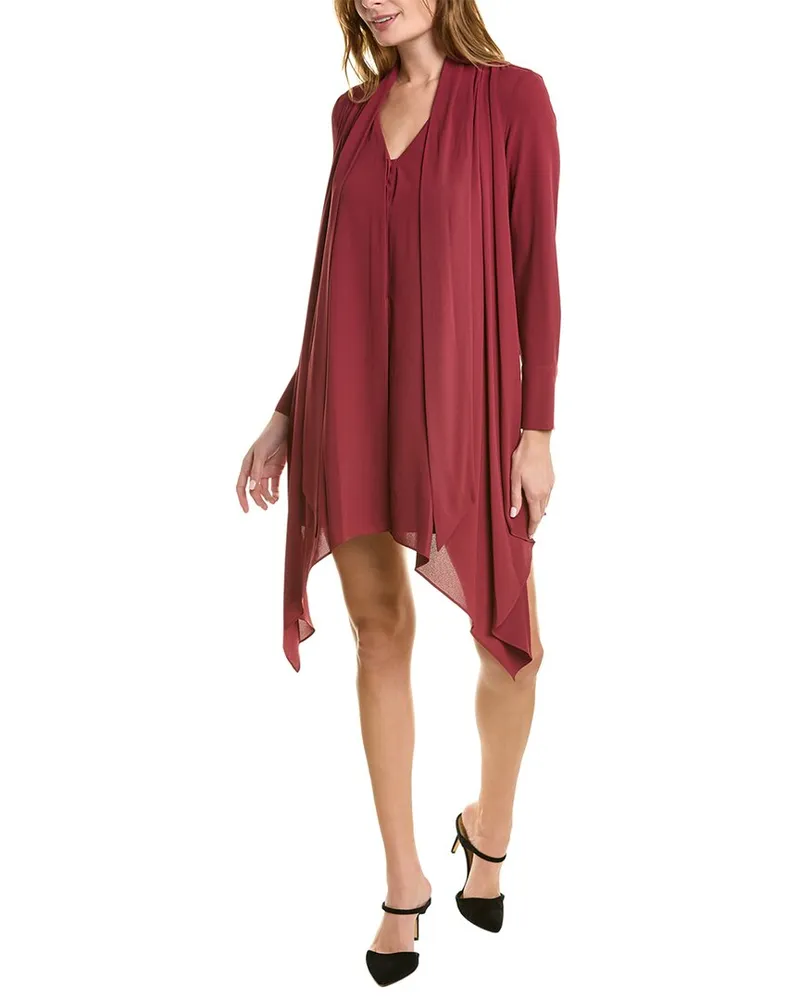 BCBGMAXAZRIA Cape Sleeve Mini Dress Red