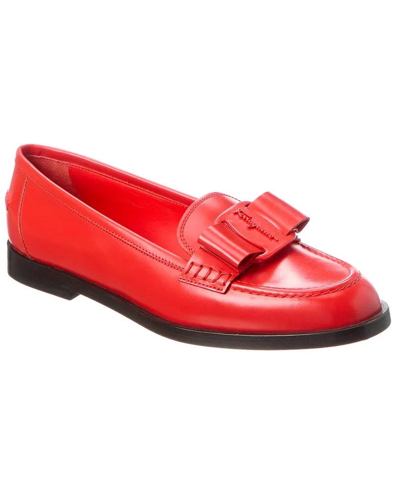 Ferragamo Viva Leather Loafer Red