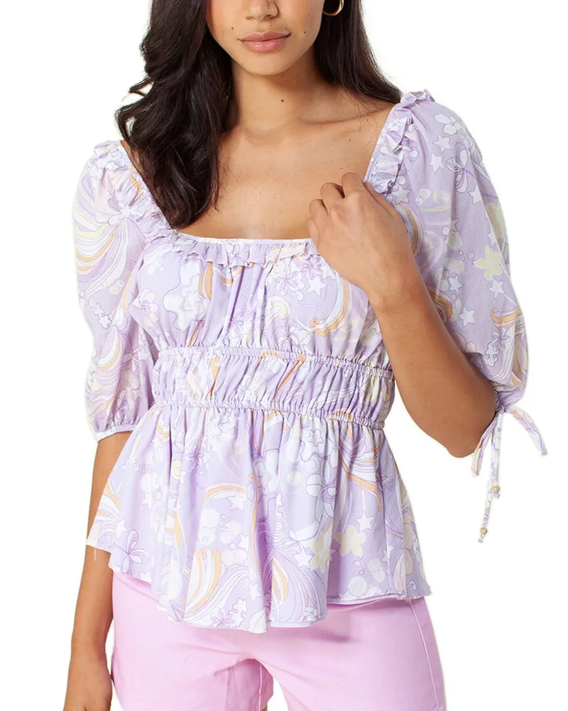 Hale Bob Balloon Sleeve Top Nocolor