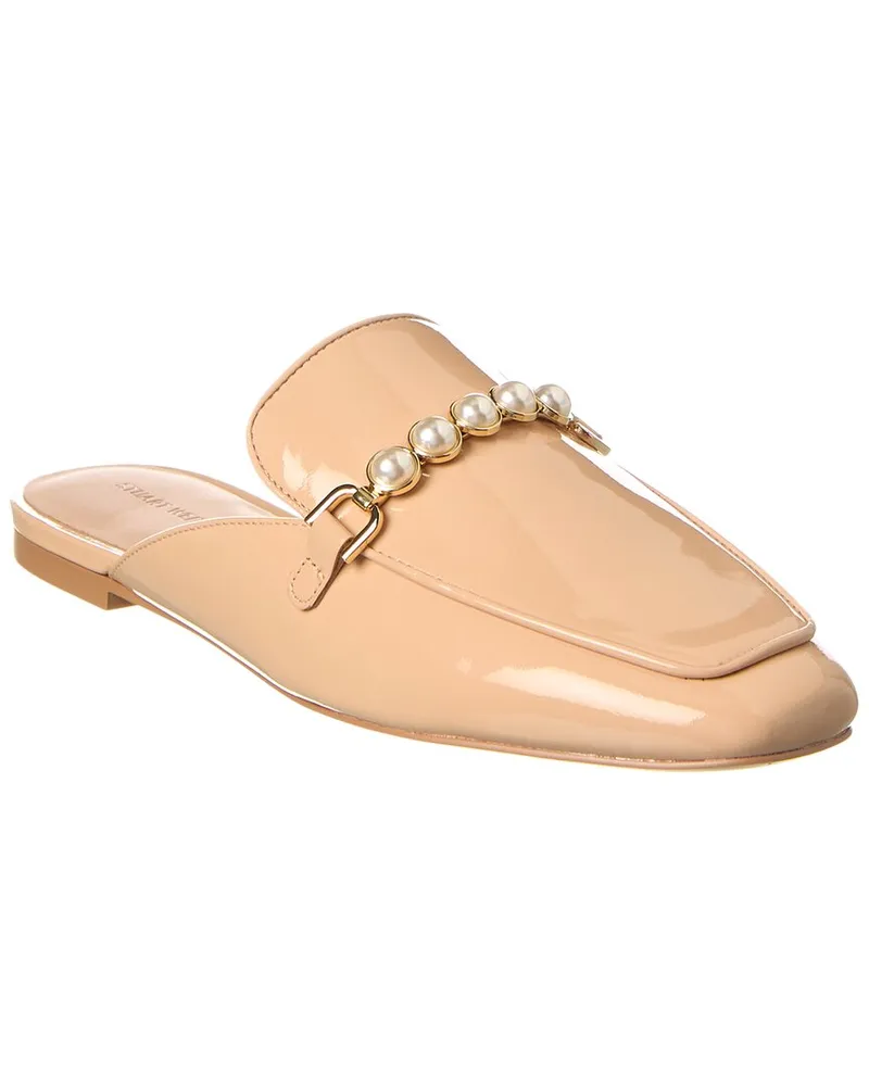 Stuart Weitzman Perla Patent Mule Beige
