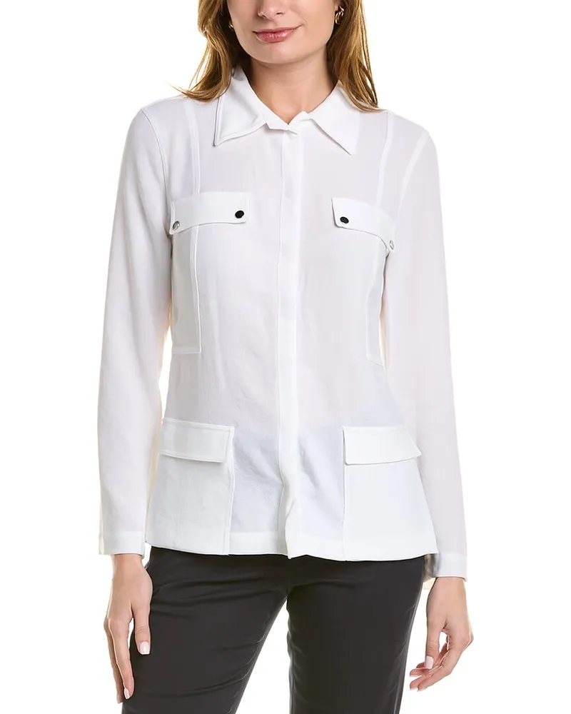 Elie Tahari Utility Shirt Jacket White