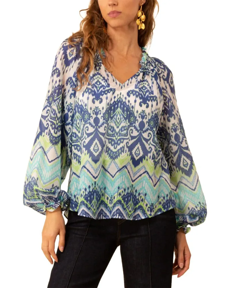 Hale Bob Lilah Silk-Blend Blouse Nocolor