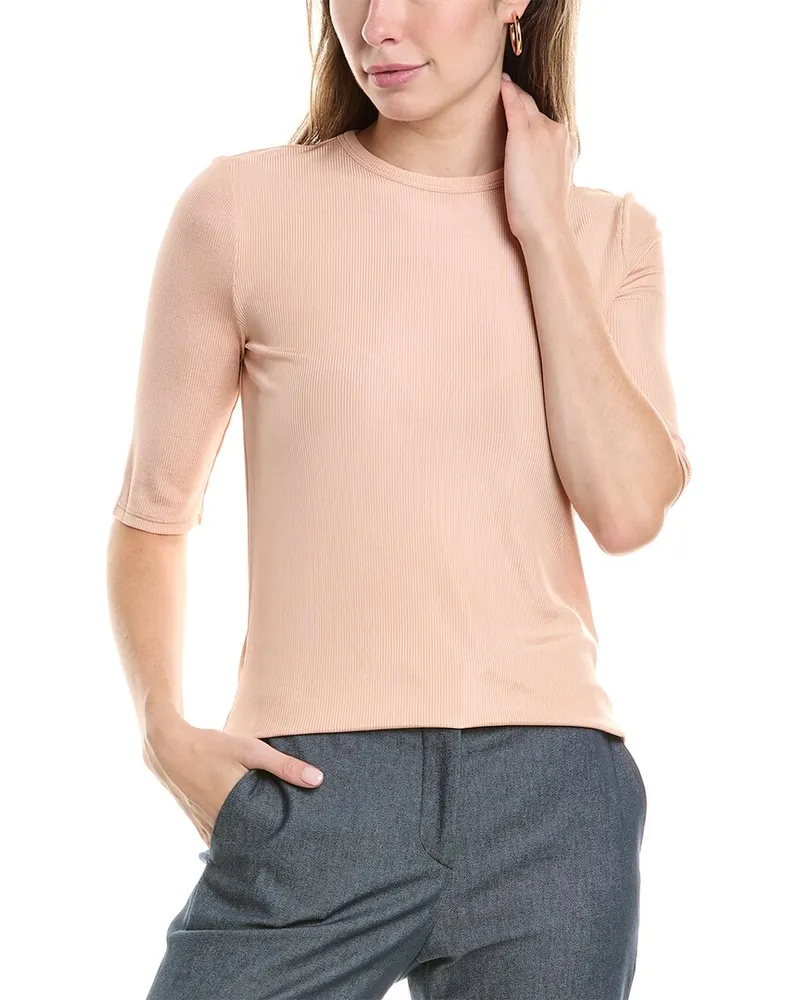 ST. JOHN Elbow-Sleeve Stretch Top Pink