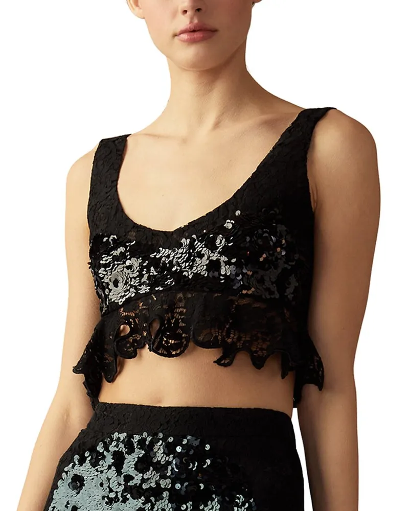 Cynthia Rowley The Cosmo Sequin Knit Top Nocolor
