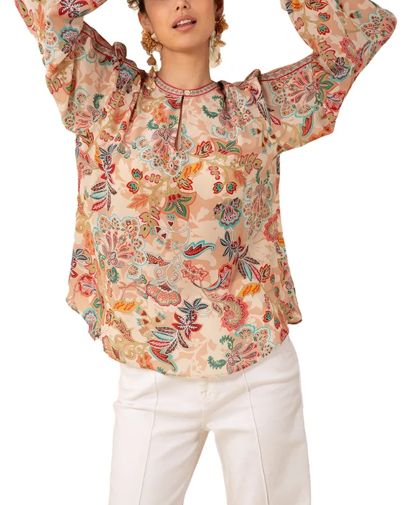 Hale Bob Maisie Silk Blouse Nocolor
