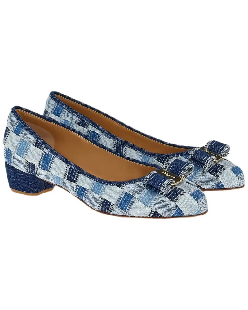 Ferragamo Varina Denim Pump Blue