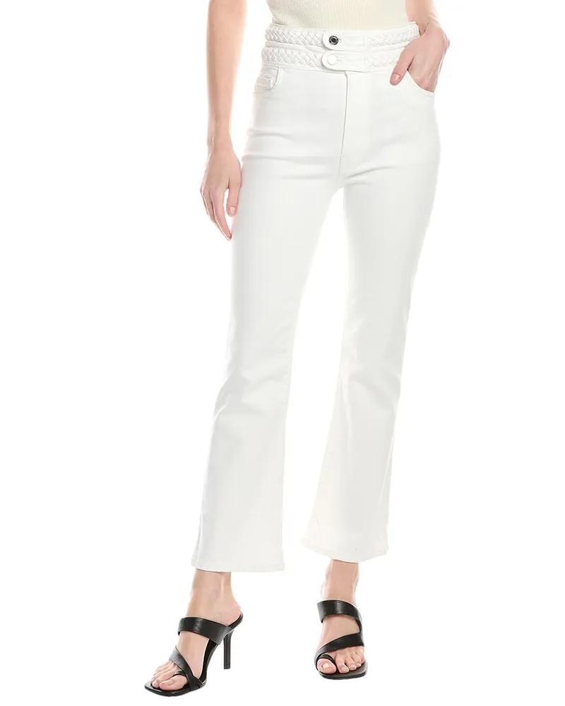 Derek Lam Harlow Braided Waist Ecru Cropped Jean White