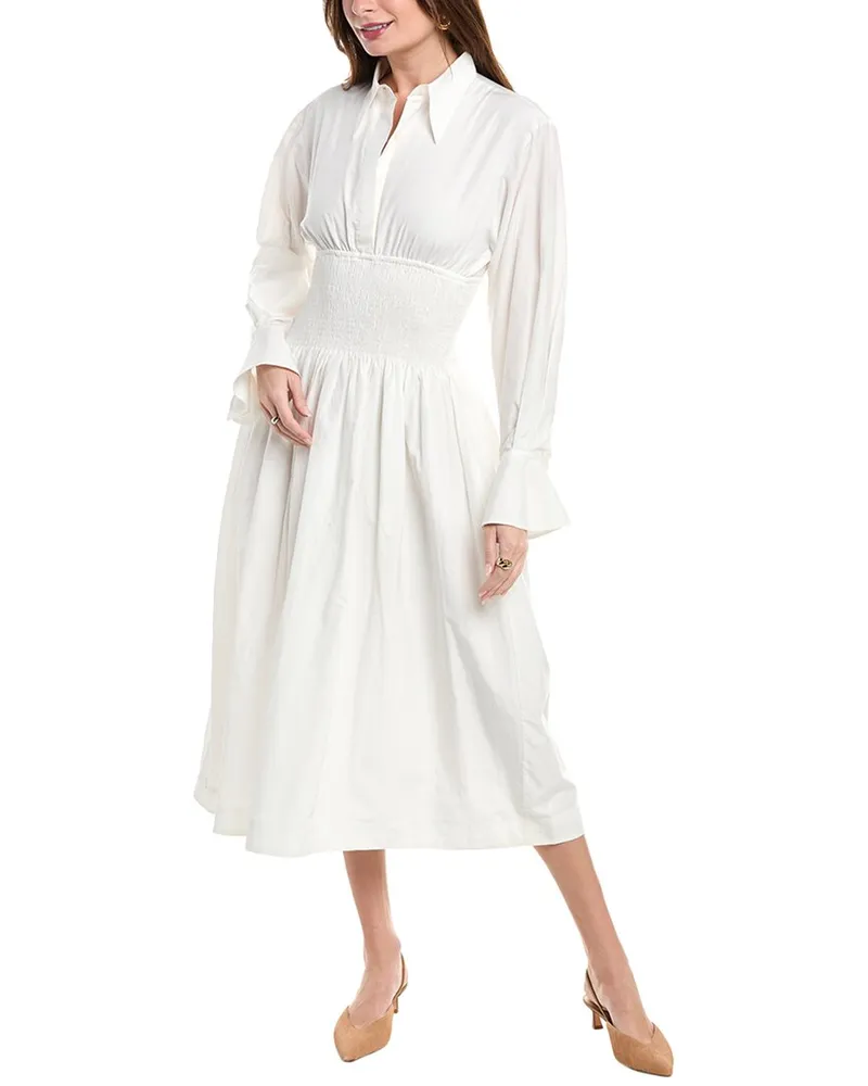 Faithfull The Brand Cervo Silk-Blend Midi Dress White