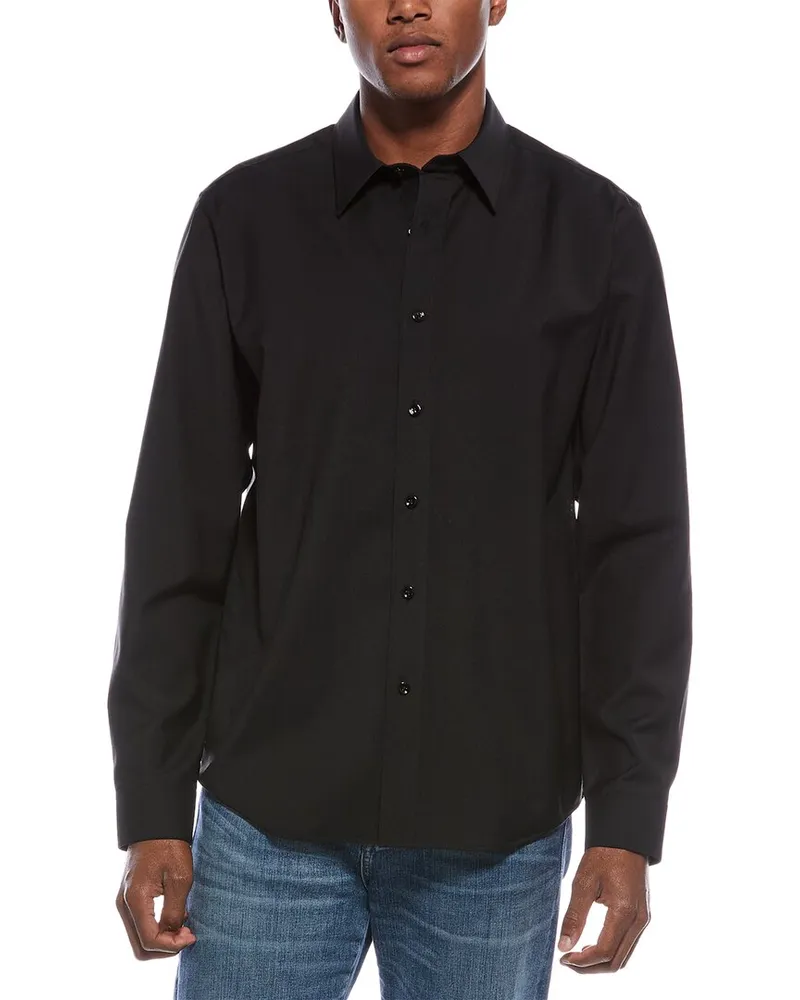 Theory Hugh Wool Shirt Black