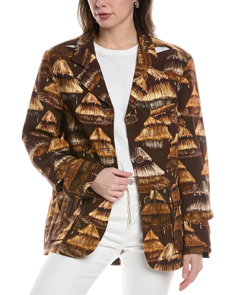 FARM Rio Cutout Blazer Brown
