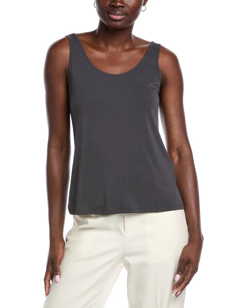 Eileen Fisher Slim Silk Tank Grey