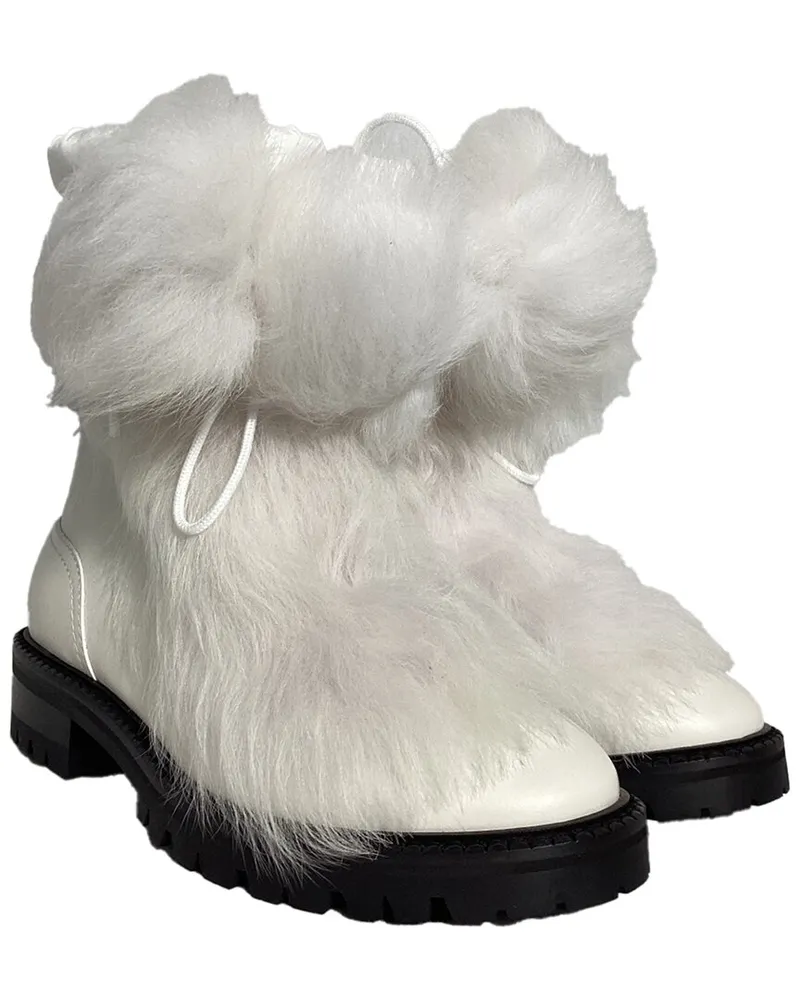 Jimmy Choo Women's Leather Fur Trim Bootie (Authentic Pre-Loved Nocolor