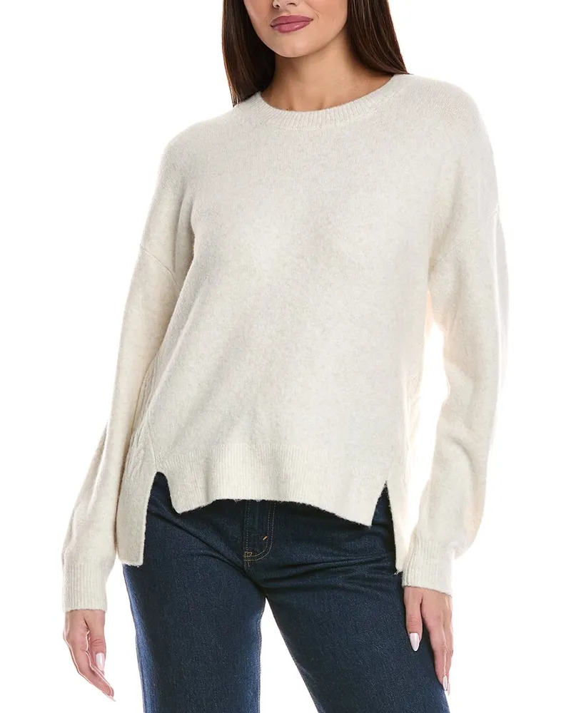 Splendid Stassi Cable Trim Sweater Brown