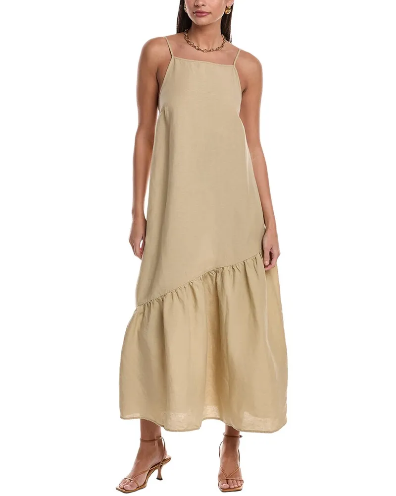 Onia Air Linen-Blend Square Neck Maxi Nocolor