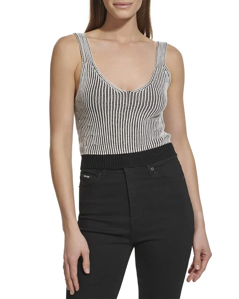 DKNY Rib Crop Sweater Nocolor