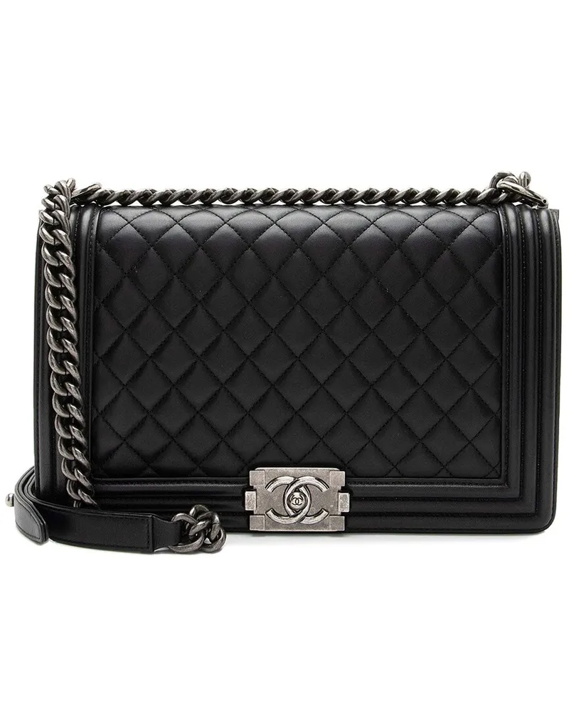 Chanel Black Lambskin New Medium Boy Bag (Authentic Pre-Loved Nocolor