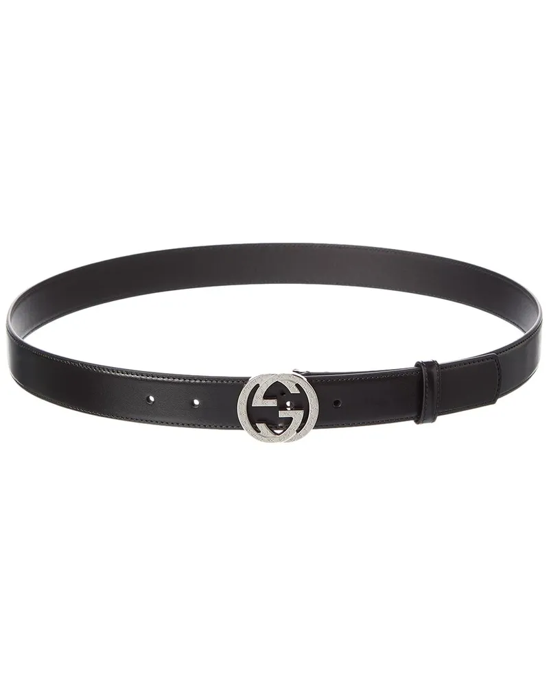 Gucci Interlocking G Leather Belt Black