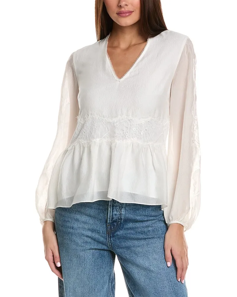 3.1 phillip lim Blouson Sleeve Silk Top Ivory