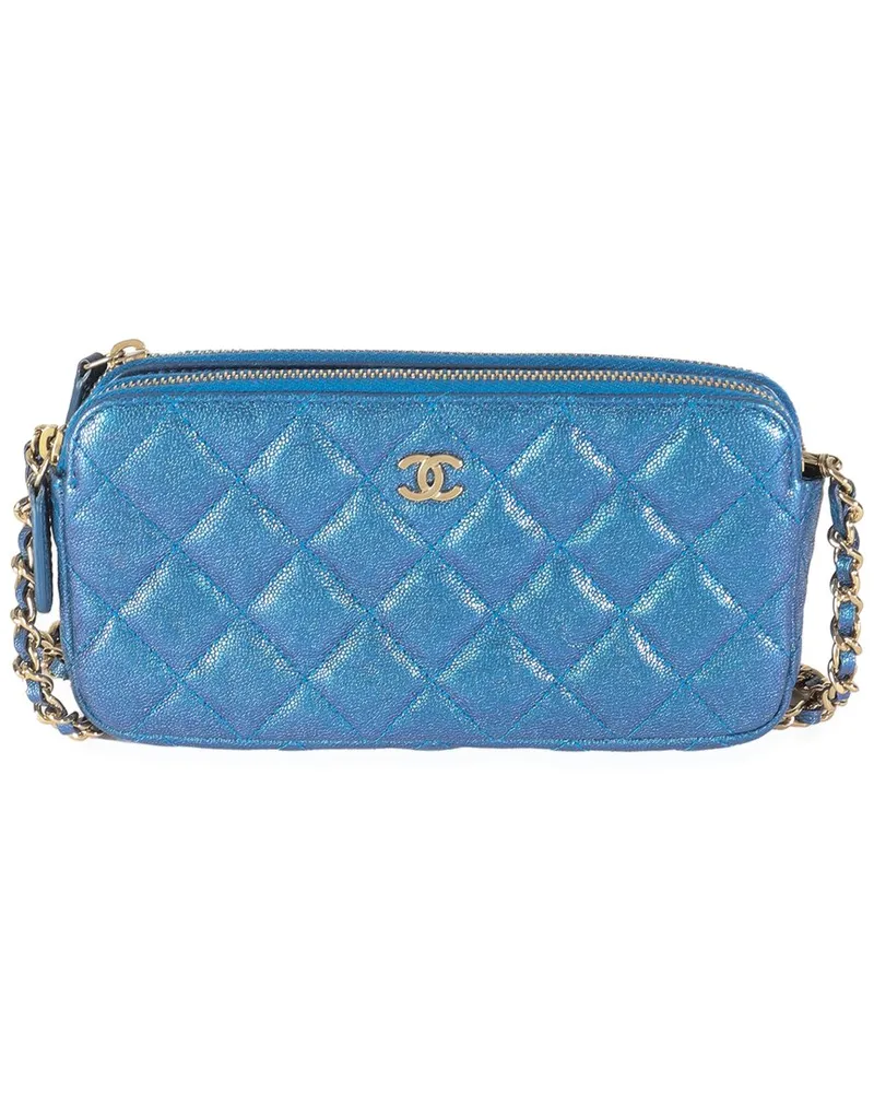 Chanel Blue Quilted Leather Small Clutch With Chain Handbag (Authentic Pre-  Loved Nocolor