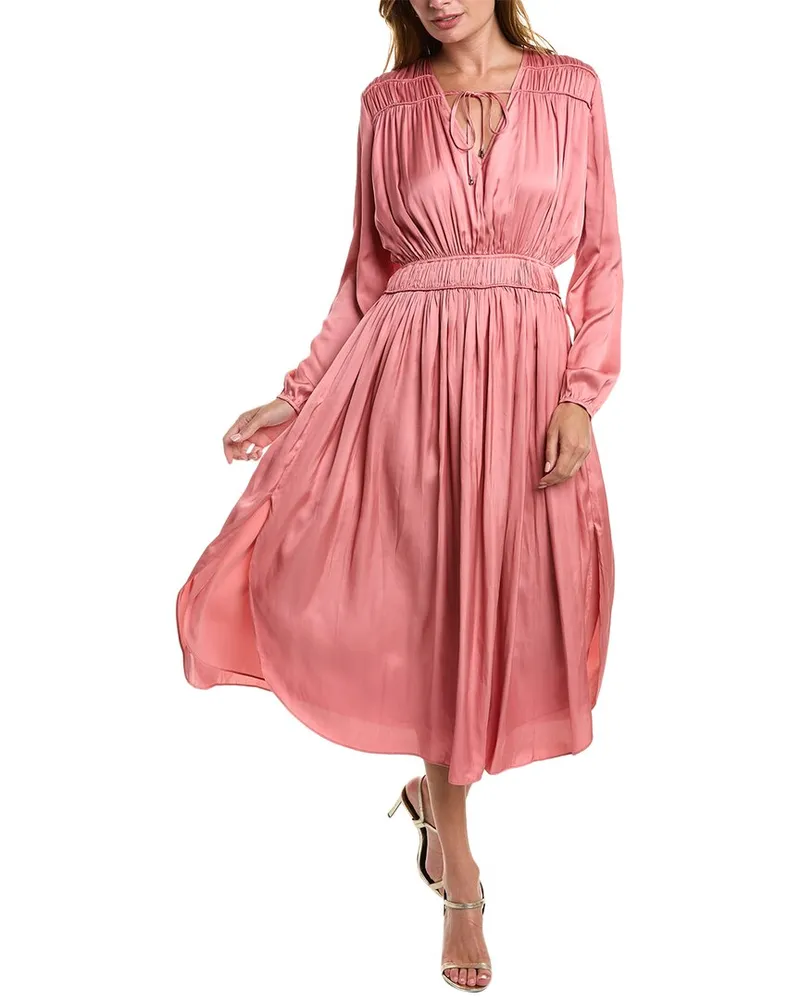 Elie Tahari Shirred Maxi Dress Pink