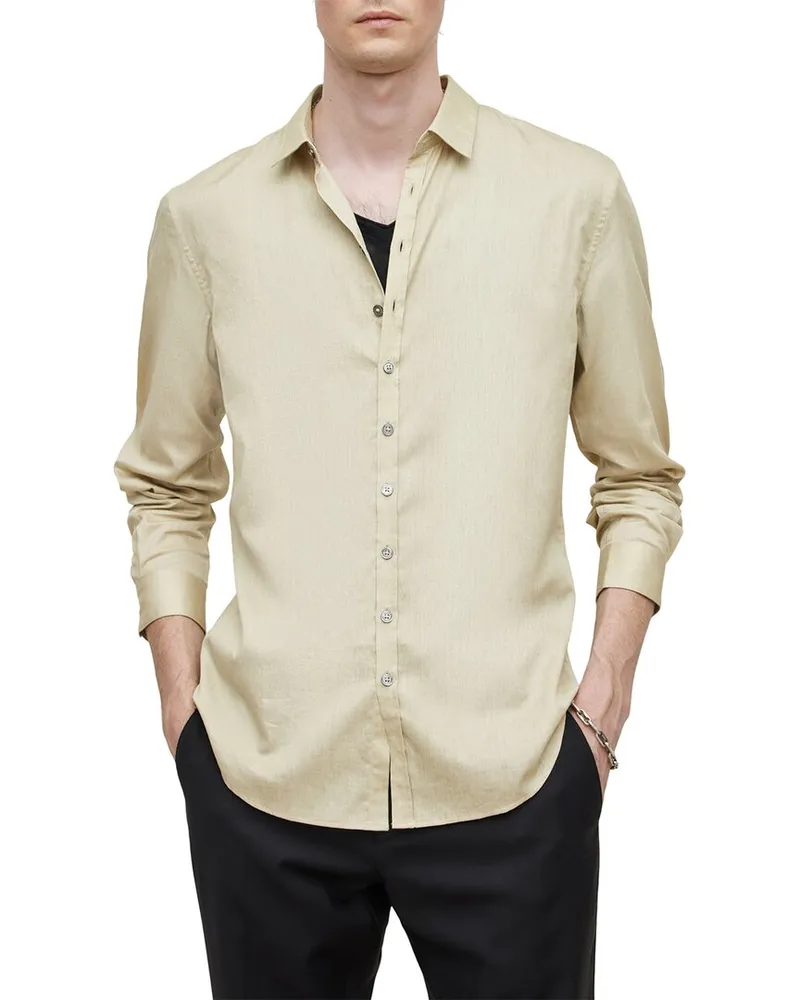 John Varvatos Button Band Collar Shirt Nocolor