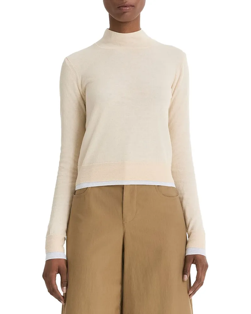 Vince Double Layer Turtleneck Top Nocolor