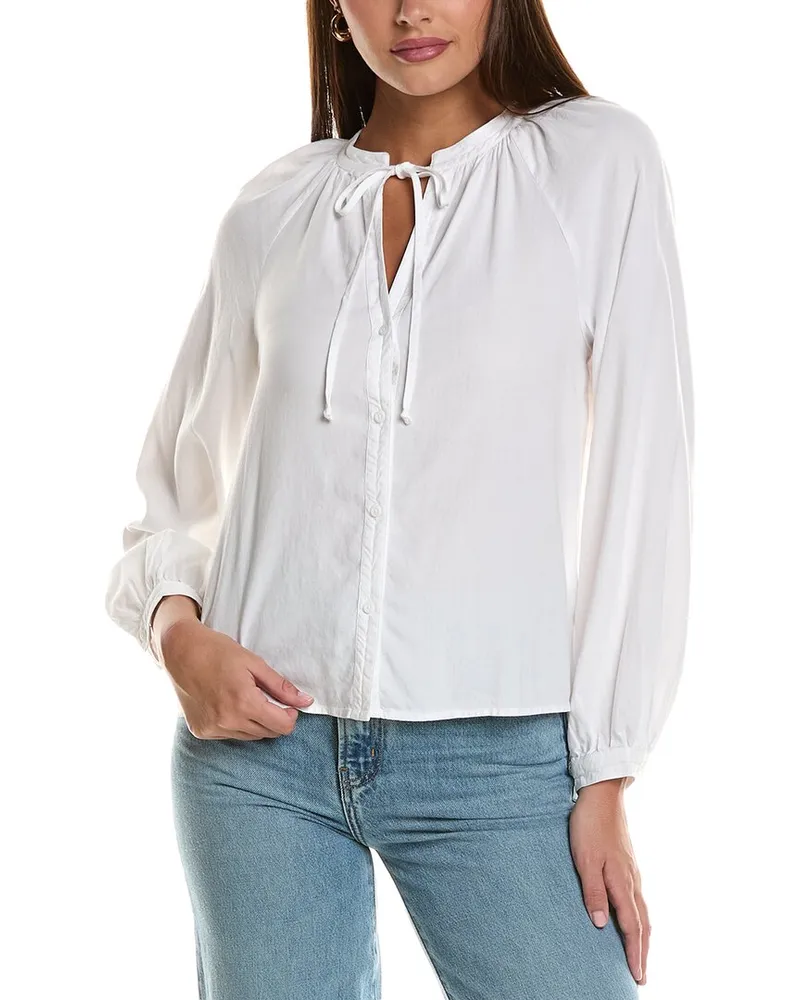 Bella Dahl Full Sleeve Raglan Shirt White