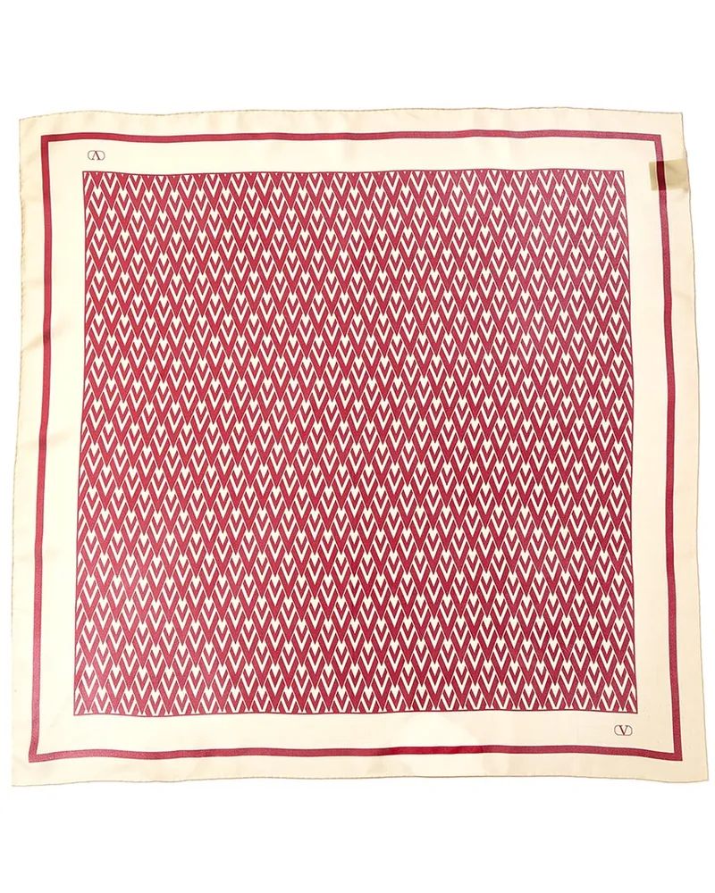 Valentino Garavani Toute La V Silk Scarf White