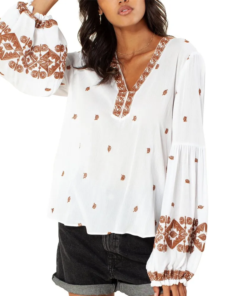 Hale Bob Embroidered Top White