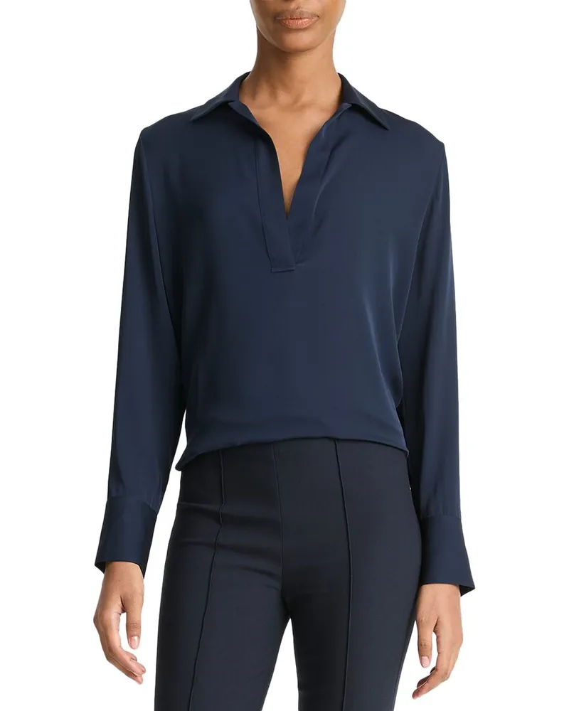 Vince Pullover Silk-Blend Polo Shirt Nocolor