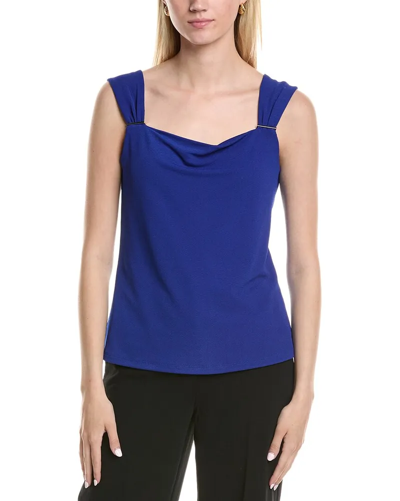 Anne Klein Drape Neck Cami Blue