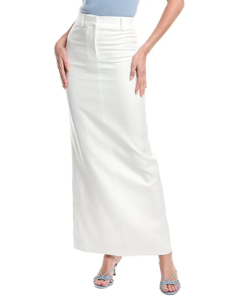 Ronny Kobo Koko Linen-Blend Maxi Skirt White
