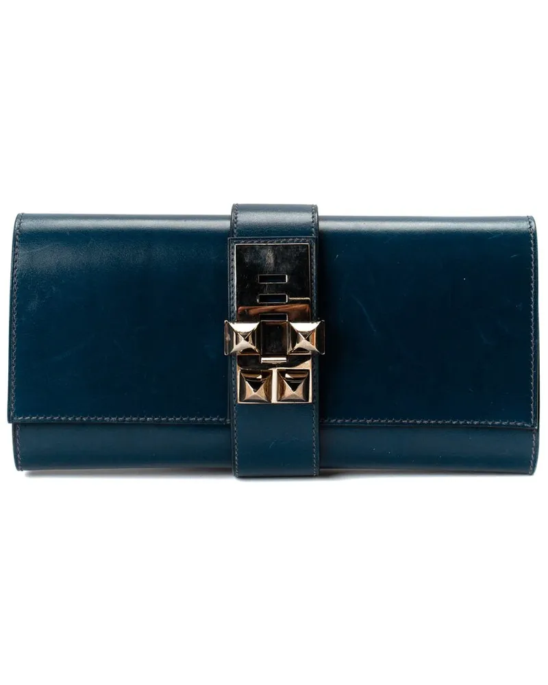 Hermès Blue Leather Medor 23 Clutch Handbag (Authentic Pre-Loved Nocolor