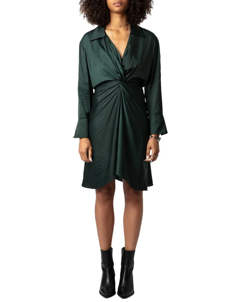Zadig & Voltaire Rozo Satin Dress Green