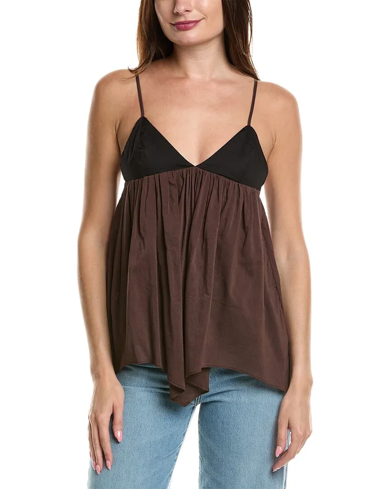 WeWoreWhat Flowy Triangle Cami Black