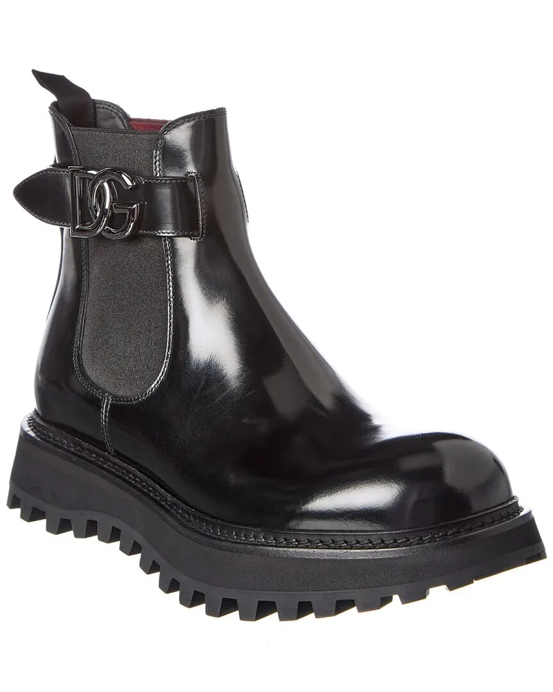 Dolce & Gabbana Bernini Leather Boot Black