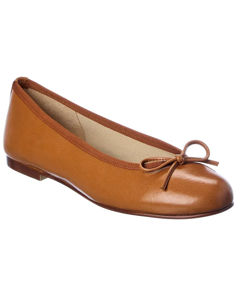 French Soule Emerald Leather Flat Brown