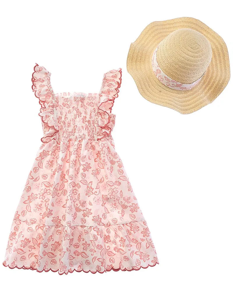 Rachel Zoe Printed Twill Dress Set with Hat Nocolor