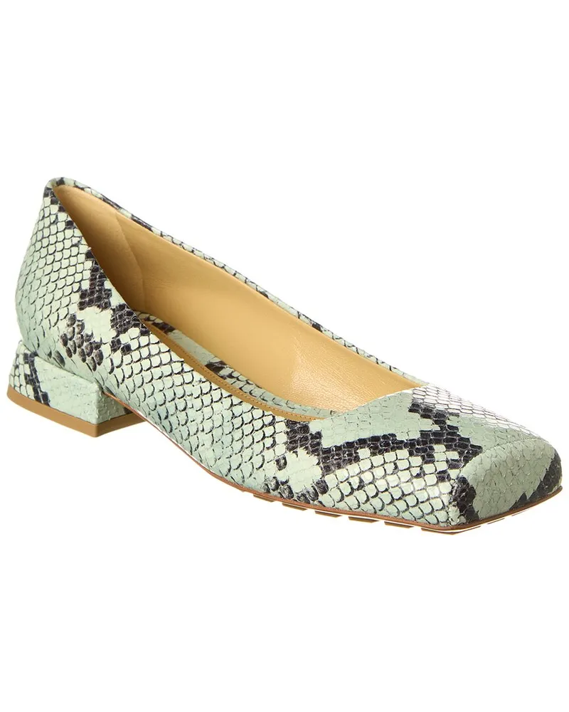 Bottega Veneta Snake-Embossed Leather Pump Blue