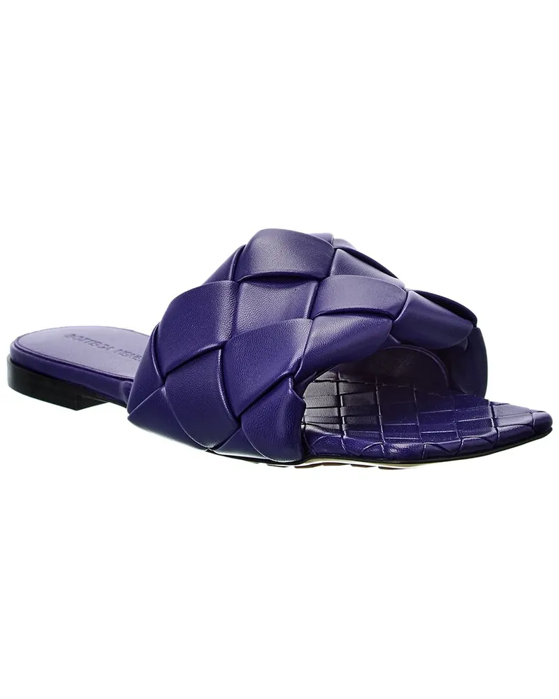 Bottega Veneta The Lido Intrecciato Leather Sandal Purple
